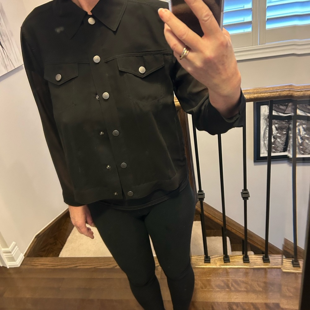 Sheer Black Button-Up Jacket - Picture 6 of 9